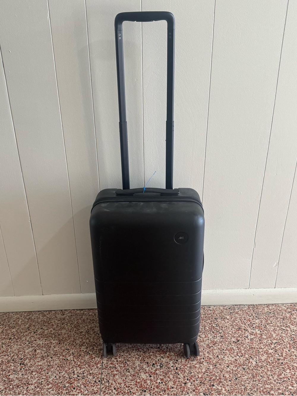 MONOS Black Carry-On Hard Shell Suitcase with Telescoping Handle